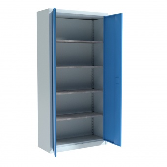 Stahl-Drehtüren-Schrank, 195 cm hoch, 95x50 cm (BxT), 4 Böden, Stahl-Drehtüren-Schrank, 195 cm hoch, 95x50 cm (BxT), 4 Böden,